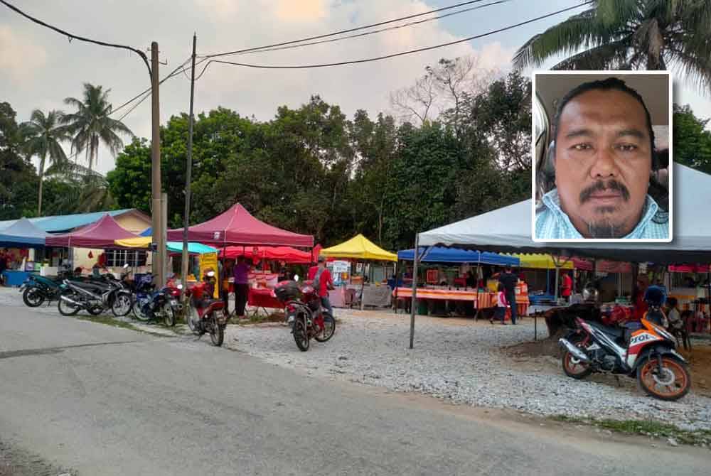 Suasana bazar Ramadan Kampung Sungai Buaya. (Gambar kecil: Mohd Azlan)