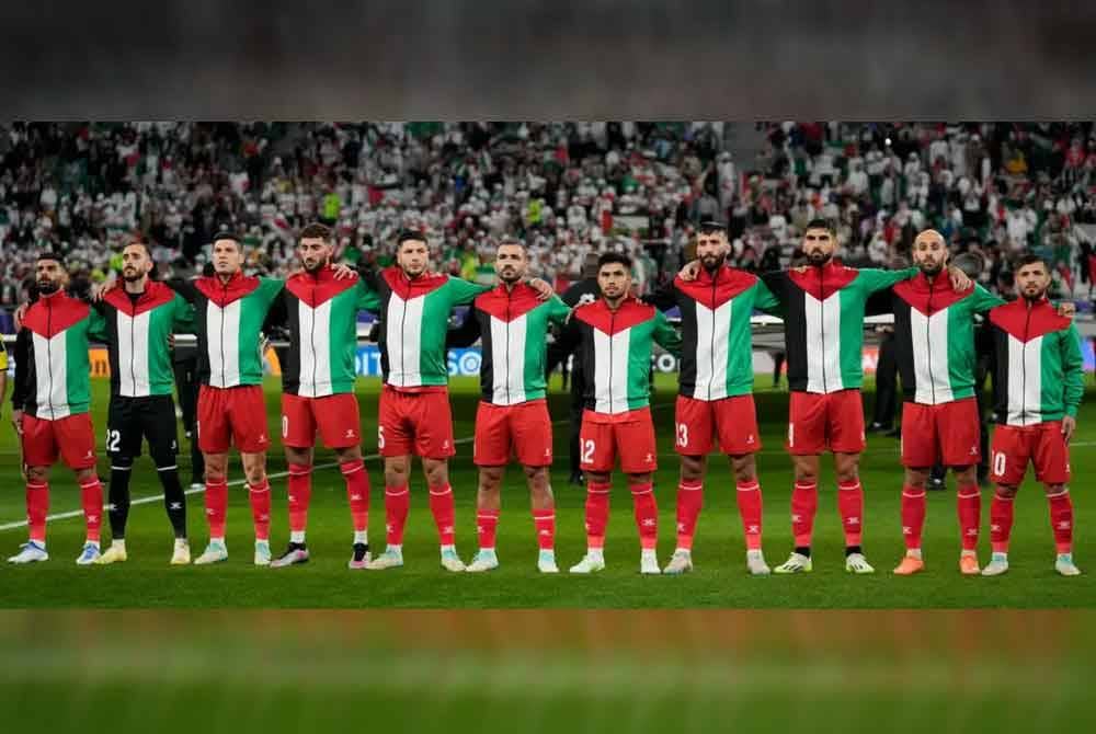 Pasukan bola sepak Palestin ketika menyertai Piala Asia di Qatar.
