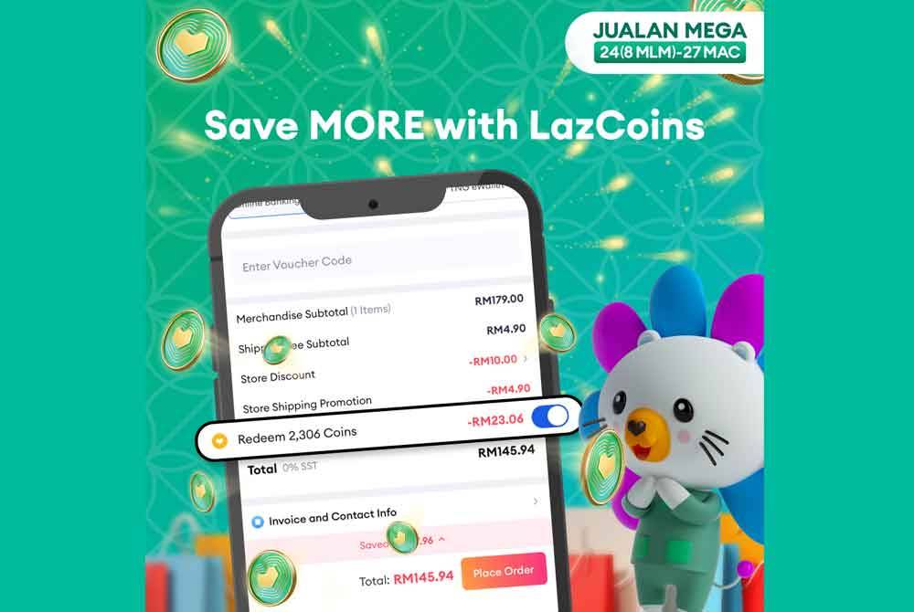 Setiap RM90 yang dibelanjakan, pelanggan akan menerima RM9 diskaun dan berpeluang mengumpul ‘Bonus Lazada'.