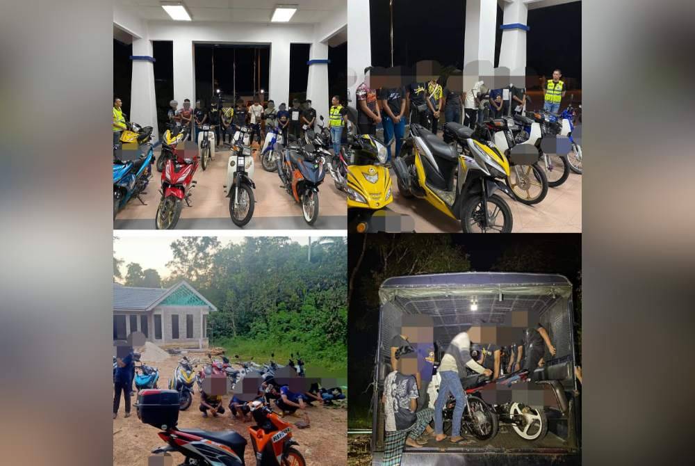 Ops Samseng Jalanan yang dilakukan oleh Ibu Pejabat Polis Daerah (IPD) Machang di sekitar jalan Pangkal Chuit, Machang pada Khamis.