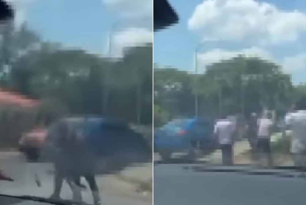 Tular video pergaduhan dua pihak menggunakan parang dan besi di Pekan Kota Belud.