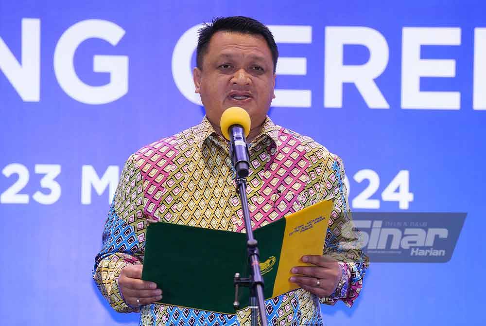 Tuanku Syed Faizuddin berkenan bertitah pada Majlis Pembukaan MATTA Fair 2024 di Pusat Pameran dan Dagangan Antarabangsa Malaysia (MITEC) pada Sabtu. Foto Sinar Harian-MOHD HALIM ABDUL WAHID