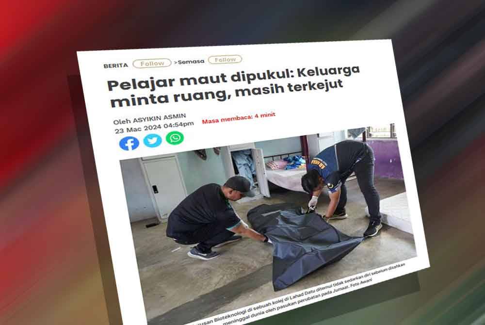 Laporan Sinar Harian pada Sabtu.