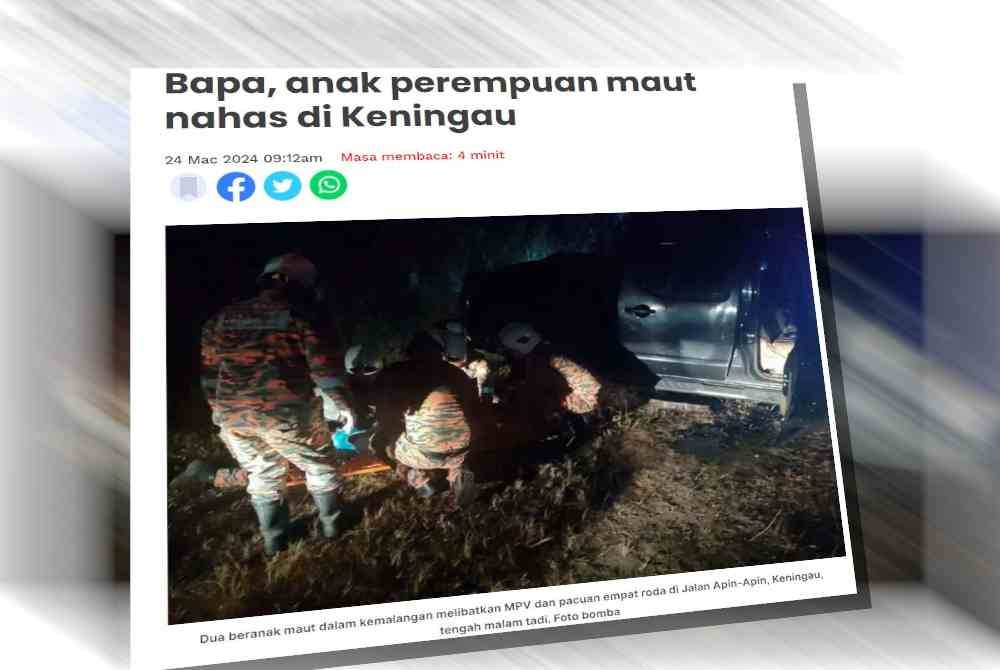 Laporan Sinar Harian pada Ahad.