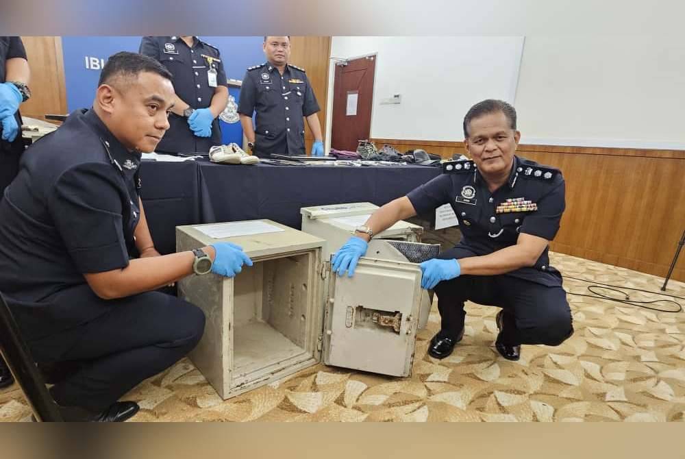 Peti besi yang berjaya dirampas selepas dilarikan Geng Yan dalam kejadian pecah rumah di sekitar Kota Kinabalu baru-baru ini.