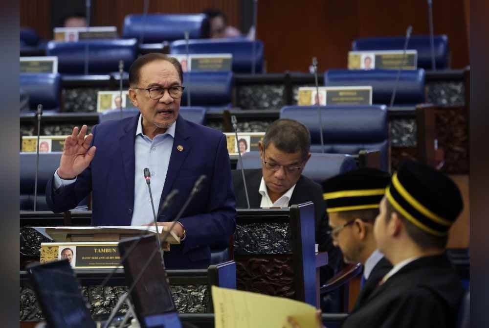 Anwar ketika Sidang Dewan Rakyat pada Selasa. Foto Bernama
