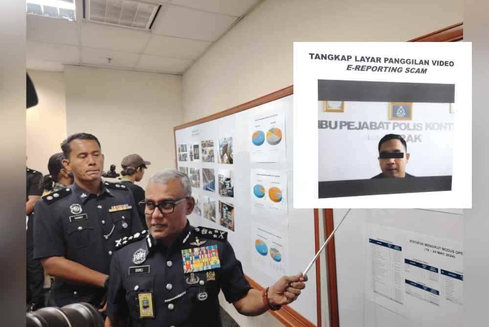 Ramli menunjukkan ahli sindiket penipuan e-Reporting dengan membuat panggilan video.
