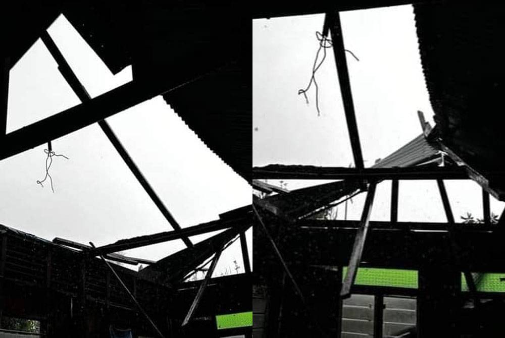 Antara kerosakan dialami sebuah rumah akibat ribut di Perlis. Foto Facebook