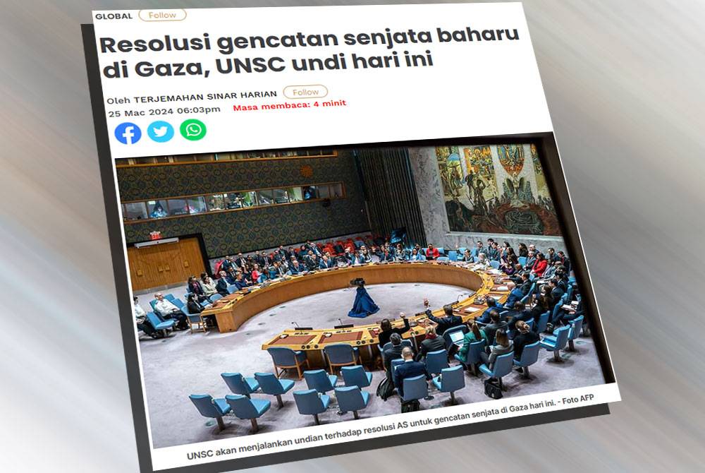 Laporan Sinar Harian pada Isnin.