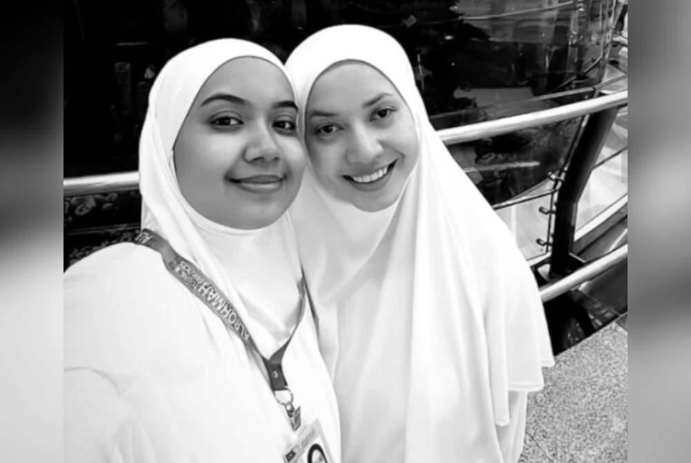 Gambar kenangan Bienda (kanan) bersama adiknya, Nur Fazlinda Ahmad Fazli.