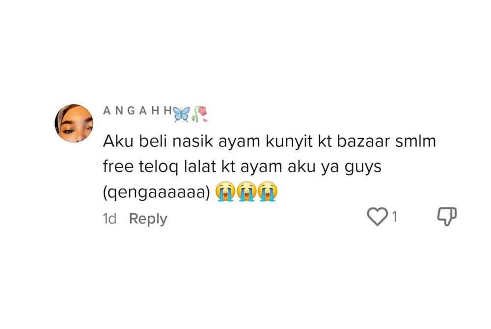 Tangkap layar hantaran @sheqahh di ruangan komen video tersebut pada Selasa.
