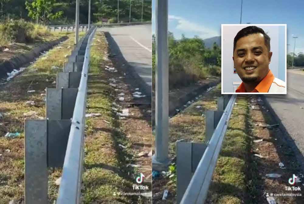 Masalah sampah sarap di tepi Lebuhraya LTU Merapoh-Gua Musang terus diperkatakan dan berlaku disebabkan sikap buruk segelintir pengguna laluan itu yang tidak bertanggungjawab. Gambar kecil: Sharudin Hamid