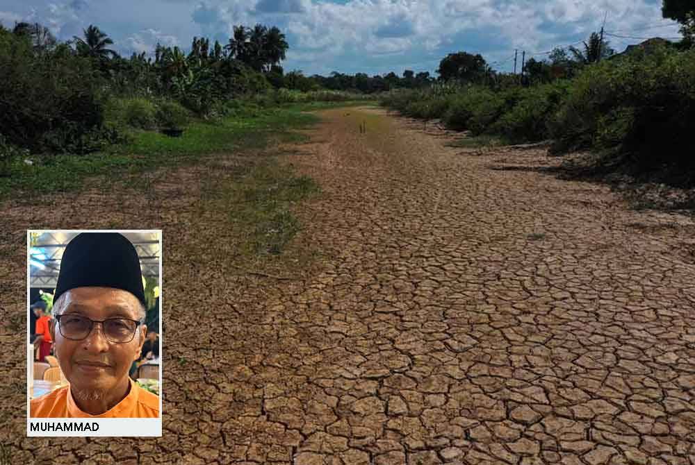 Keadaan tali air sawah padi sekitar Ketereh. Foto Bernama