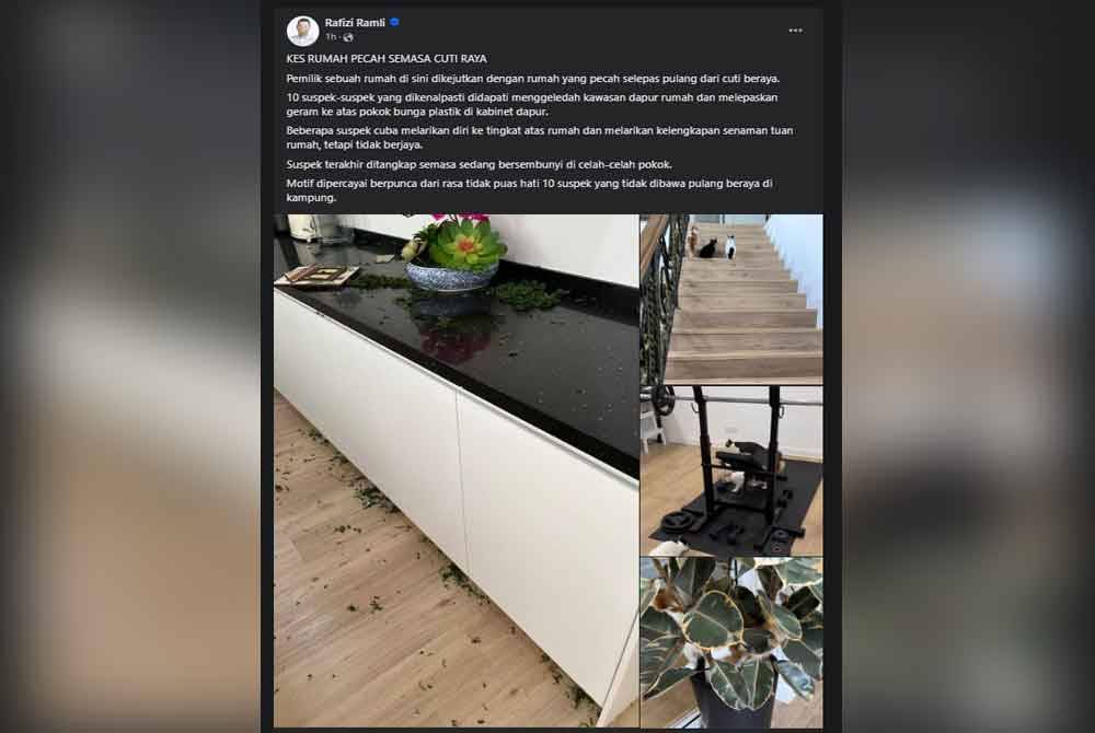 Rafizi menerusi satu hantaran berkata, kejadian berlaku dipercayai berpunca daripada rasa tidak puas hati setelah 'suspek' ditinggalkan selama beberapa hari.