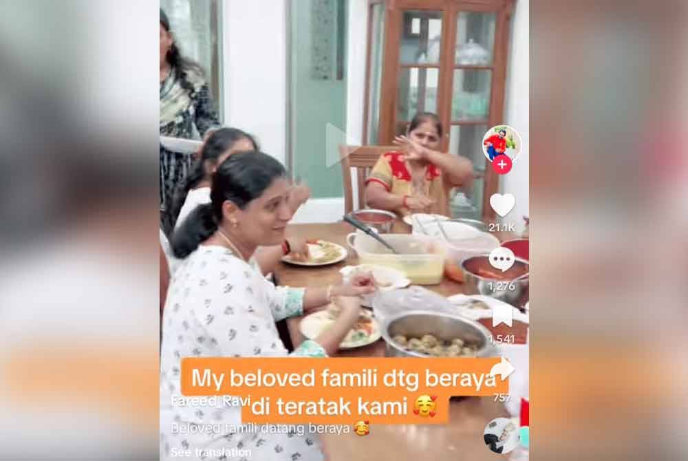 Keluarga ustaz Farid Ravi mengunjungi rumah beliau untuk menyambut hari raya bersama -sama