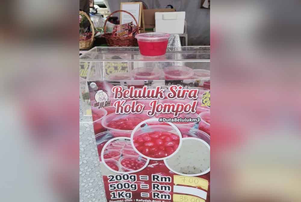 Beluluk yang dijual oleh Rafydah berharga RM7 sebekas.