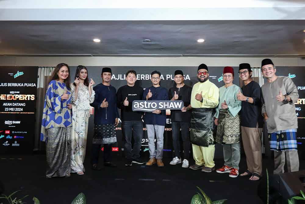 Maya bersama barisan pelakon The Experts yang akan menemui penonton di pawagam pada 23 Mei depan. Foto AZRUL RAFIE (ASTRO)