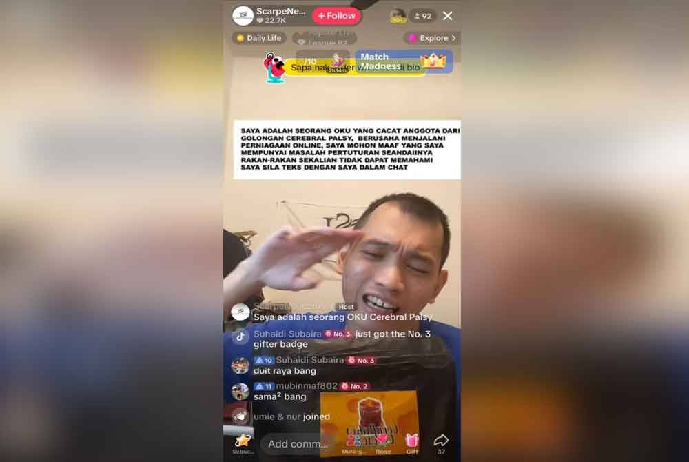 Dale membuat live setiap hari untuk mencari rezeki.