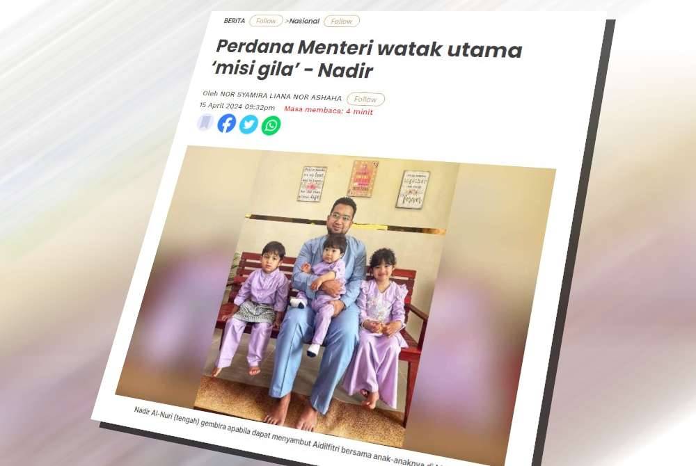 Laporan Sinar Harian pada Isnin.