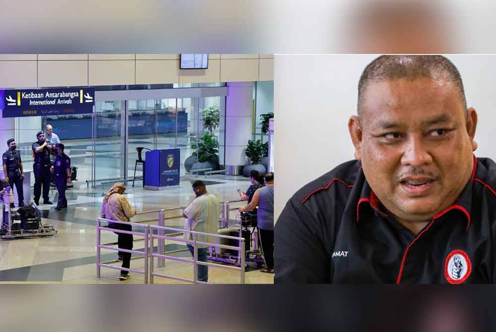 PDRM mengetatkan lagi kawalan keselamatan di KLIA berikutan kes tembakan di Balai KetibaanTerminal I awal pagi tadi. Foto Bernama