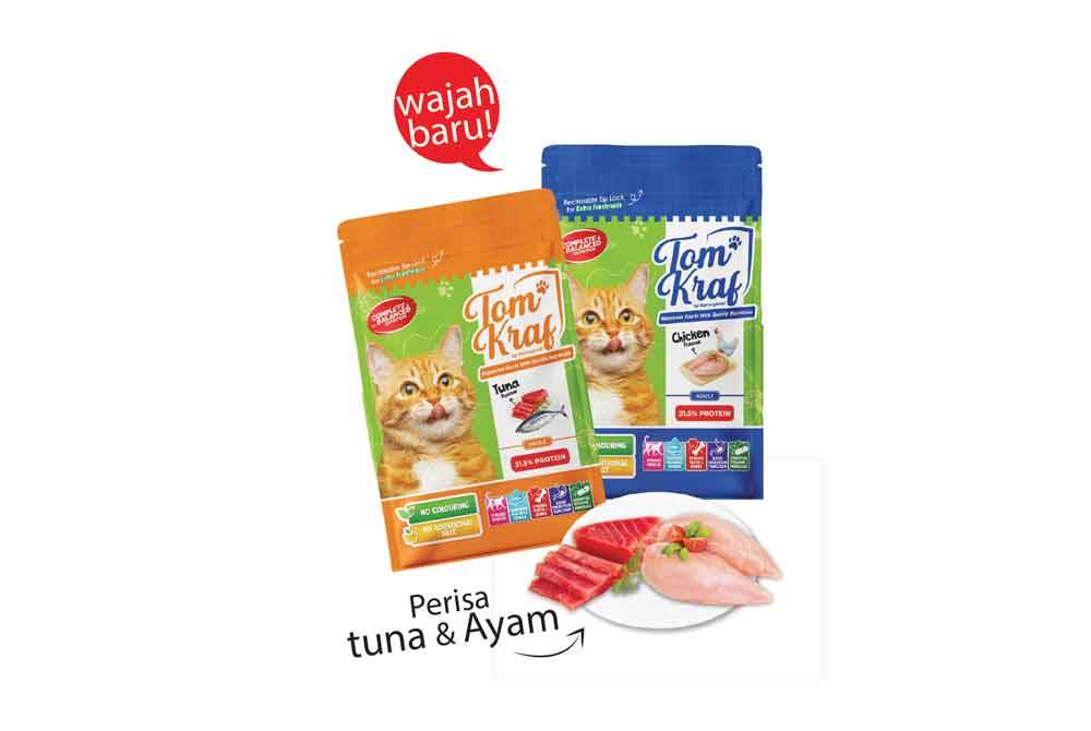 Tomkraf, produk baharu makanan kucing 100 peratus buatan Malaysia.