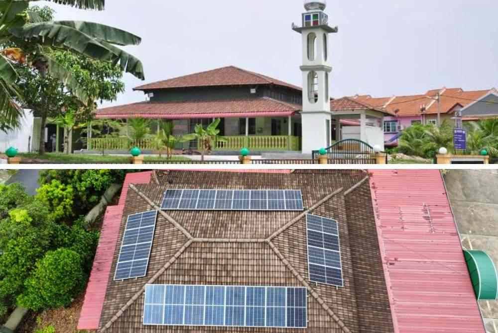 SEBANYAK 24 panel solar dipasang pada bumbung Surau At-Taqwa Tamu Hill Park di Batang Kali dan kini dalam proses menunggu kelulusan TNB sebelum digunakan. -Foto: Ihsan Surau At-Taqwa Tamu Hill Park