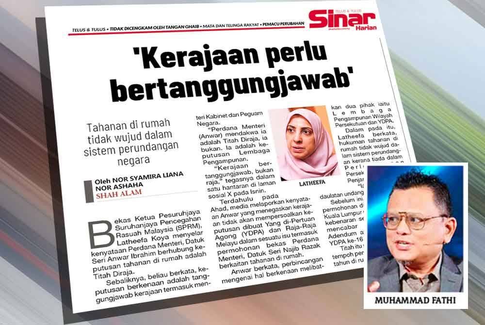 Laporan Sinar Harian pada Selasa.