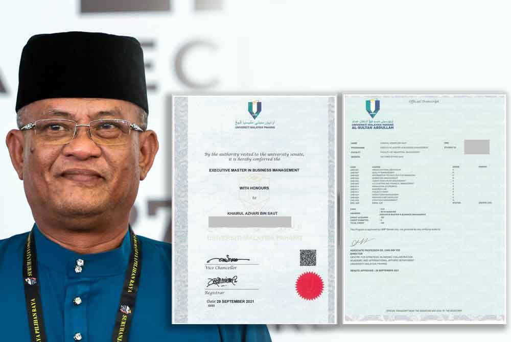 Khairul Azhari memuat naik ijazah sarjana yang diperolehinya.