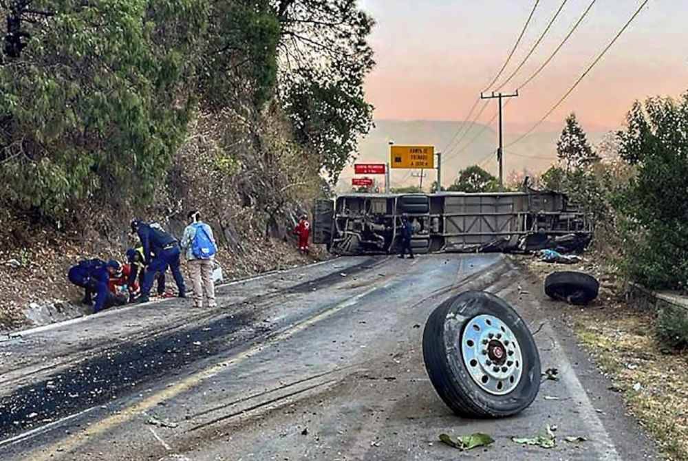 Bas itu membawa penumpang dari San Luis de la Paz, negeri Guanajuato. Foto AFP