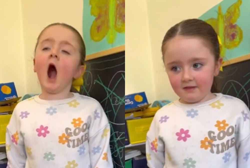 Seorang budak perempuan berusia tiga tahun meniru suara singa. - Agensi