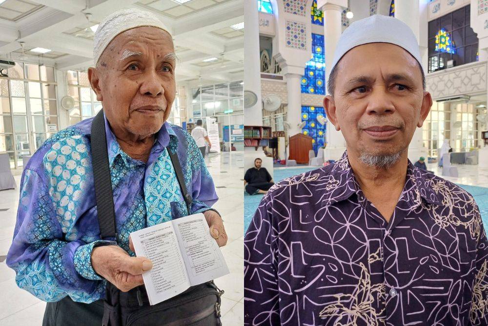 Abdul Jalil (kiri) menunjukkan pemeriksaan kesihatannya dalam keadaan baik untuk mengerjakan ibadah haji tahun ini. Gambar kanan: Razak