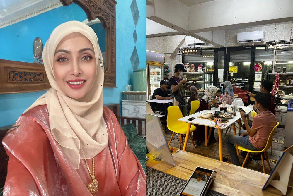 Halimahtussadiah (kiri) dan Suasana di dalam premis milik Halimahtussadiah.