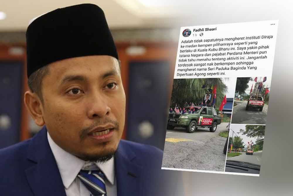 Ahmad Fadhli (kiri) dan Hantaran Ahmad Fadhli di Facebooknya pada Ahad.