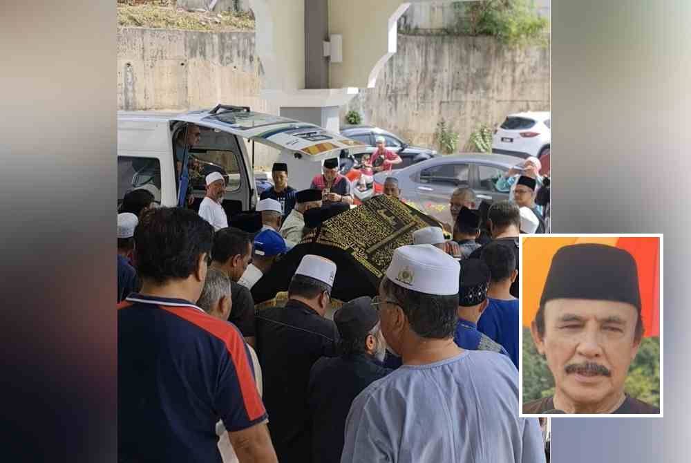 Jenazah Allahyarham Hail Amir dibawa ke tanah perkuburan selepas selesai disembahyangkan di Masjid Ukay Perdana pada Selasa. Gambar kecil: Yusof Haslam.