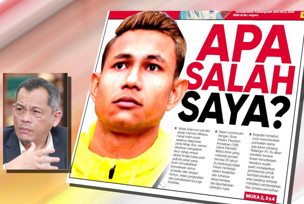 Laporan muka depan Sinar Harian pada Rabu. Gambar kecil: Hamidin 