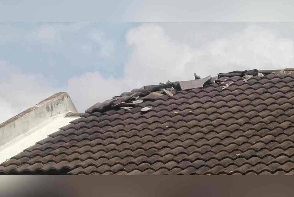 Antara bumbung rumah penduduk dirosakkan monyet liar.