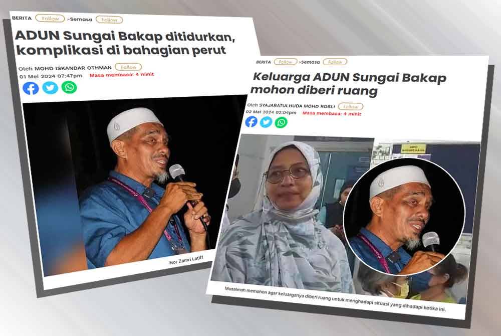 Laporan Sinar Harian mengenai keadaan ADUN Sungai Bakap.