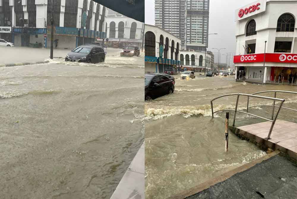 Tular gambar kejadian banjir kilat di Kajang, Selangor pada Rabu.