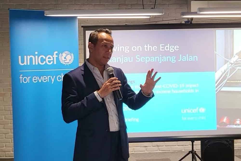 Muhammed ketika pelancaran Laporan Dapatan Utama Ranjau Sepanjang Jalan oleh UNICEF Malaysia di ibu kota pada Rabu.