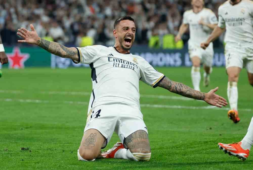 Joselu memacu kemenangan Madrid ketika menewaskan Bayern 2-1 di laman sendiri dalam aksi separuh akhir kedua Liga Juara-Juara pada Khamis. Foto EPA