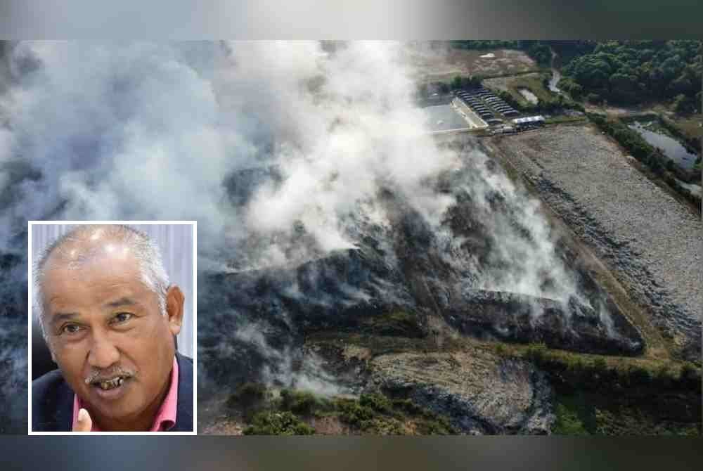 Rakaman gambar menunjukkan kejadian kebakaran yang berlaku di tapak pelupusan sampah Sungai Ikan di Kuala Terengganu. Foto Facebook JPKK Sungai Ikan - DUN Tepoh (Gambar kecil: Rosli)