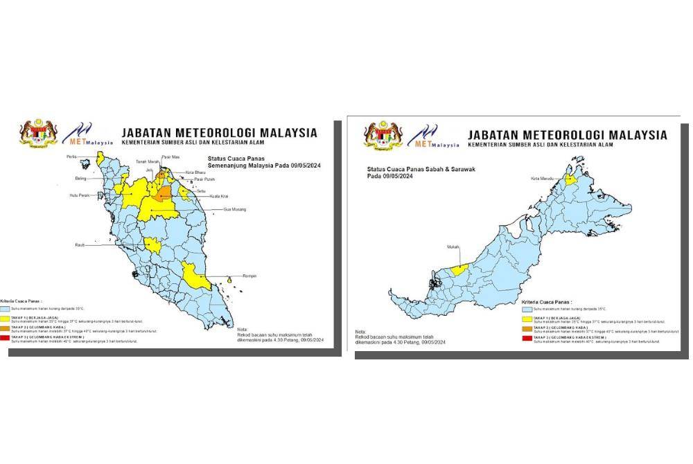 Jabatan Meteorologi Malaysia (MetMalaysia) mengeluarkan amaran cuaca panas di Facebook pada Khamis.