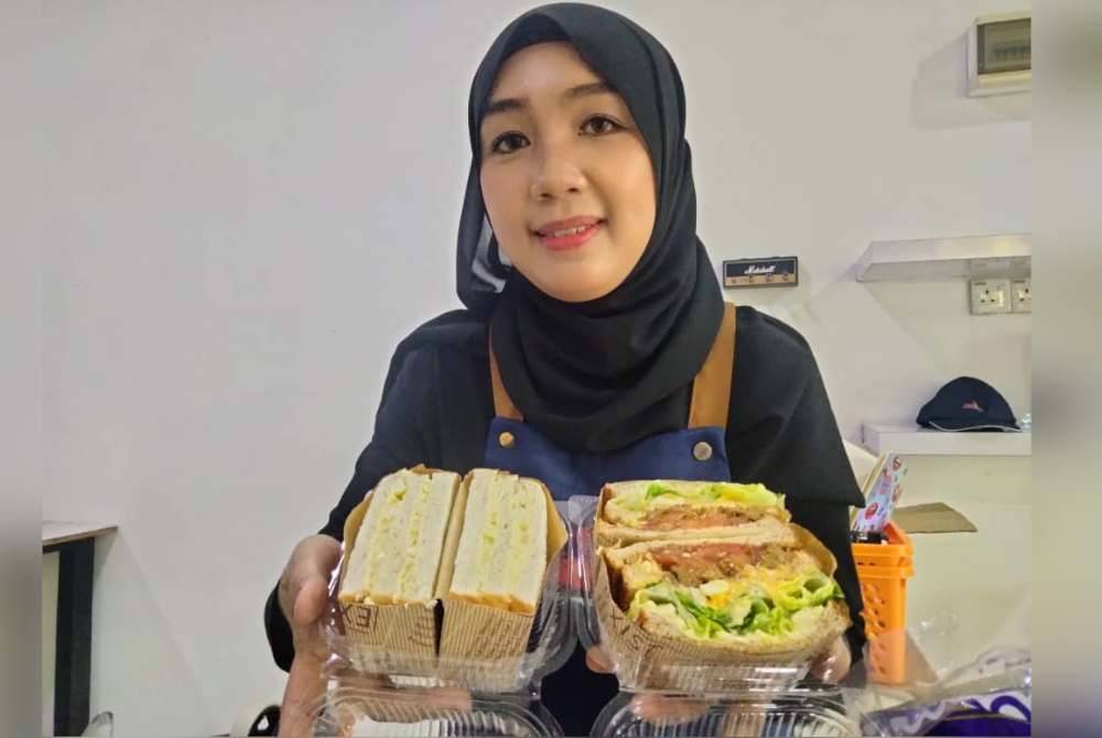 Yasmien Aiezzam menunjukkan dua jenis resipi sandwich yang dicipta untuk diet