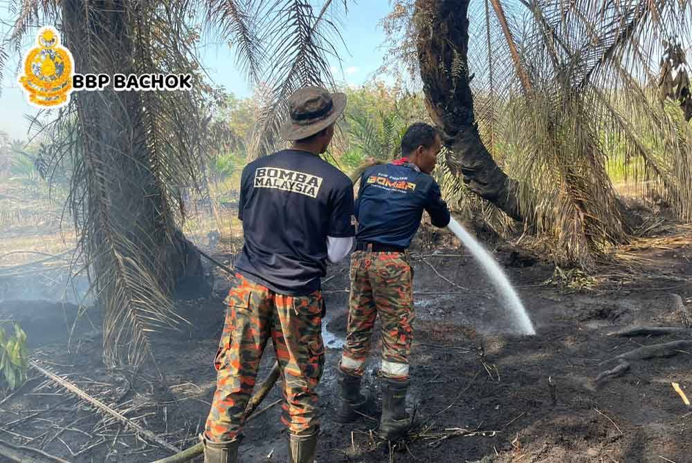 JBPM Kelantan berjaya memadamkan kebakaran hutan seluas 156.6 hektar di Kampung Kual, Beris Lalang di Bachok pada Ahad. Foto BBP Bachok