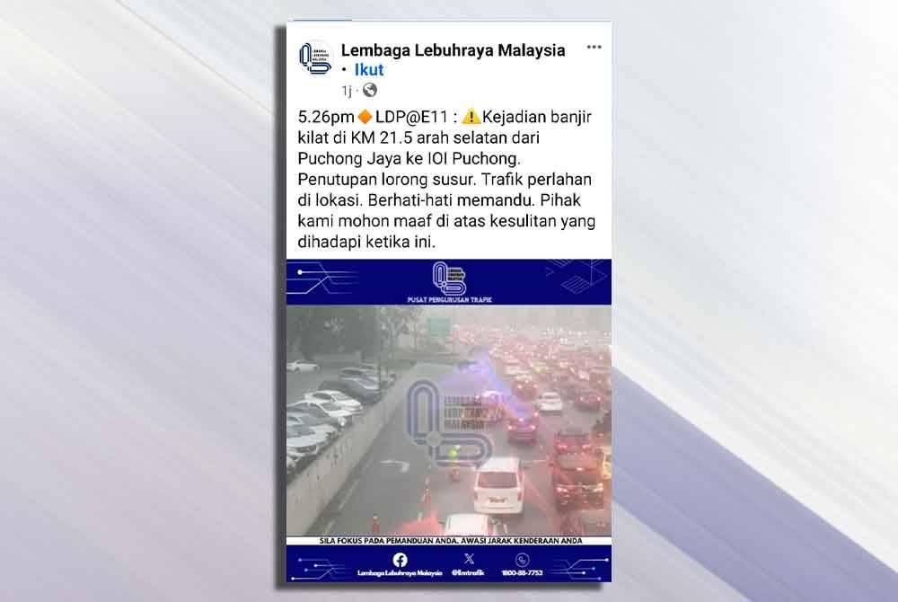 Hantaran LLM di laman Facebooknya pada Ahad.