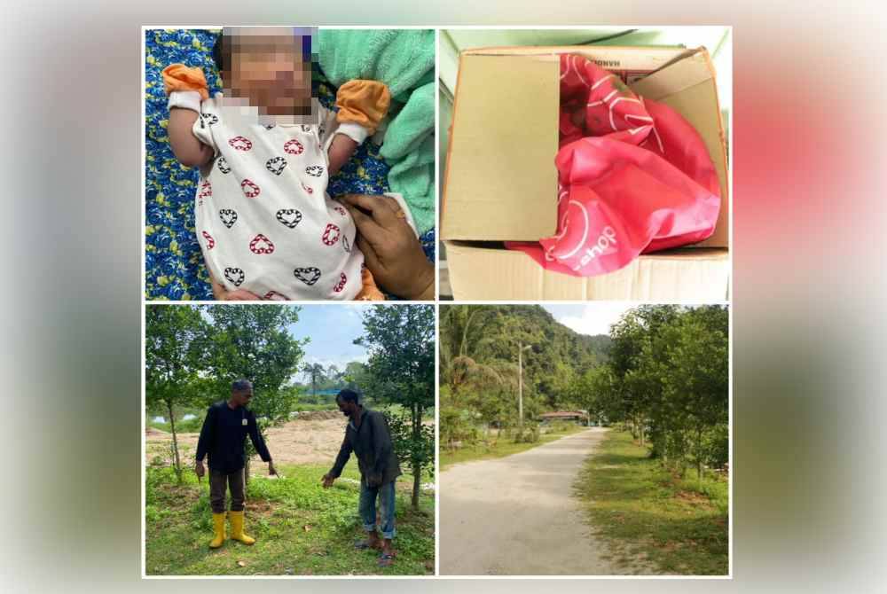 Polis menerima maklumat berhubung penemuan bayi perempuan pada jam 3.15 petang daripada dua pekerja yang kebetulan melalui kawasan berkenaan untuk melihat lembu peliharaan.