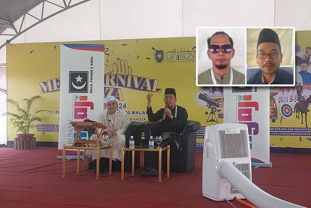 Program diadakan ini melibatkan Qari jemputan Quran Hour iaitu Abdul Hadi Che Ab Halim (kiri) serta Pentadabbur, Mohd Jamil Abdul Wahab (kanan). Gambar kecil: Ahmad Kamarulisham dan Mohd Sayuti