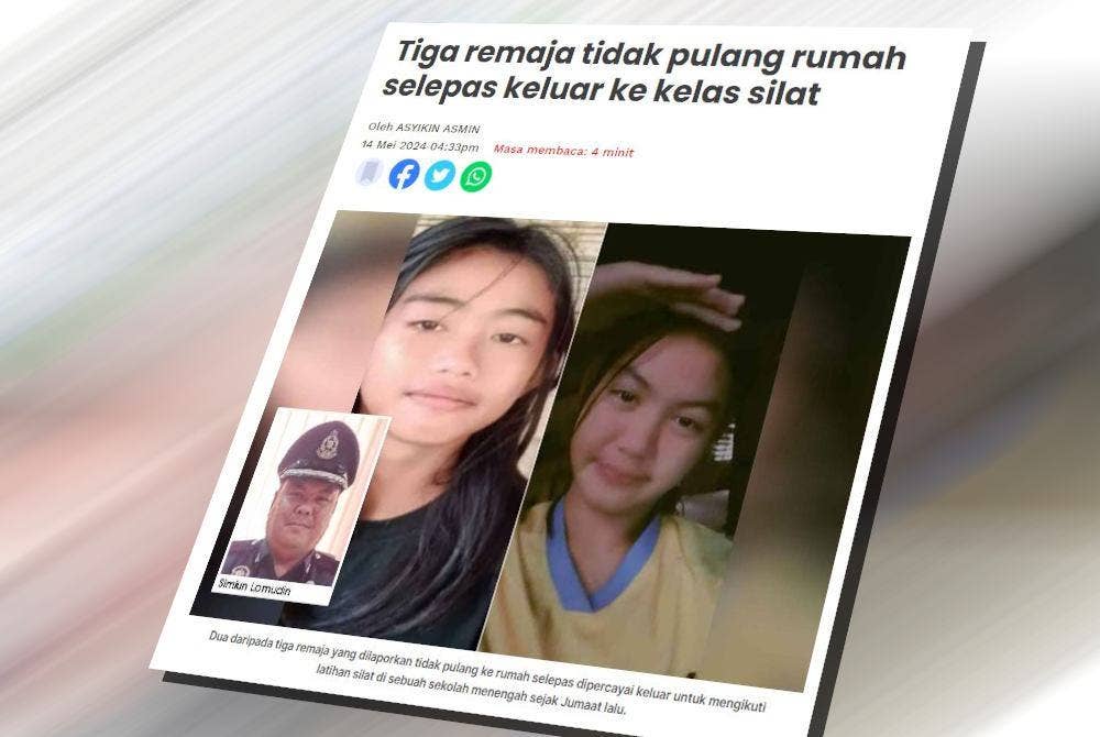 Laporan Sinar Harian pada Selasa.