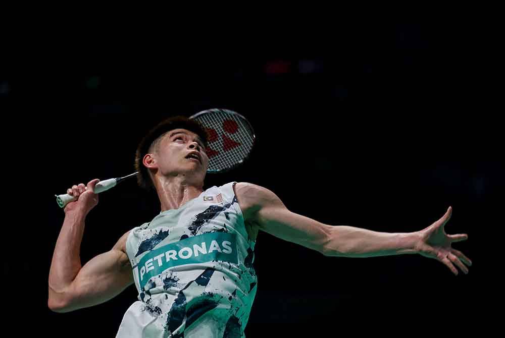 Jun Hao ketika beraksi di Piala Thomas 2024 di Chengdu.