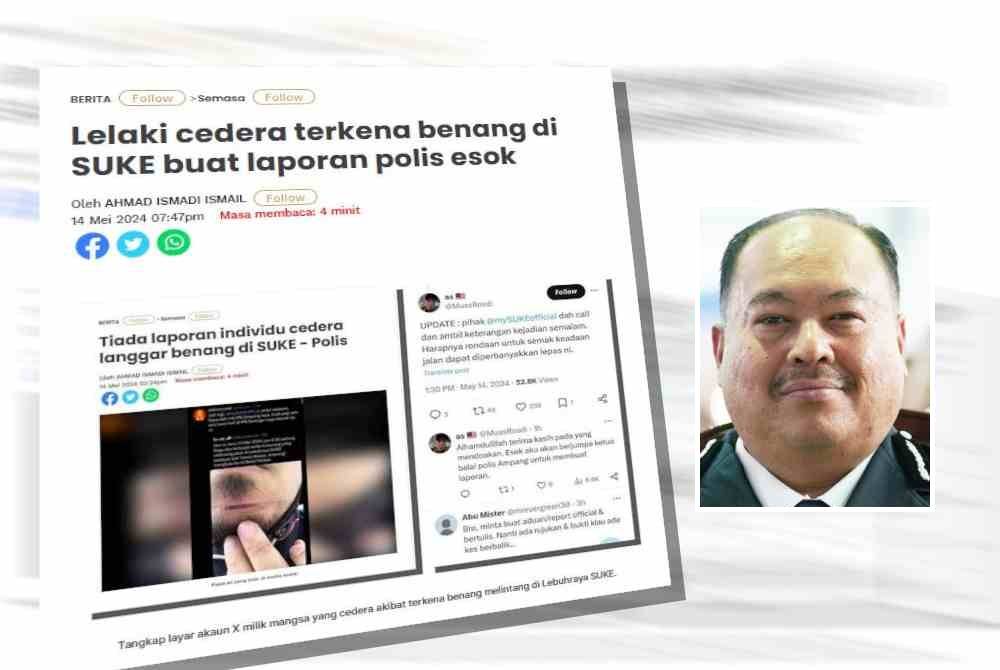 Laporan Sinar Harian pada Selasa. Gambar kecil: Mohd Azam.